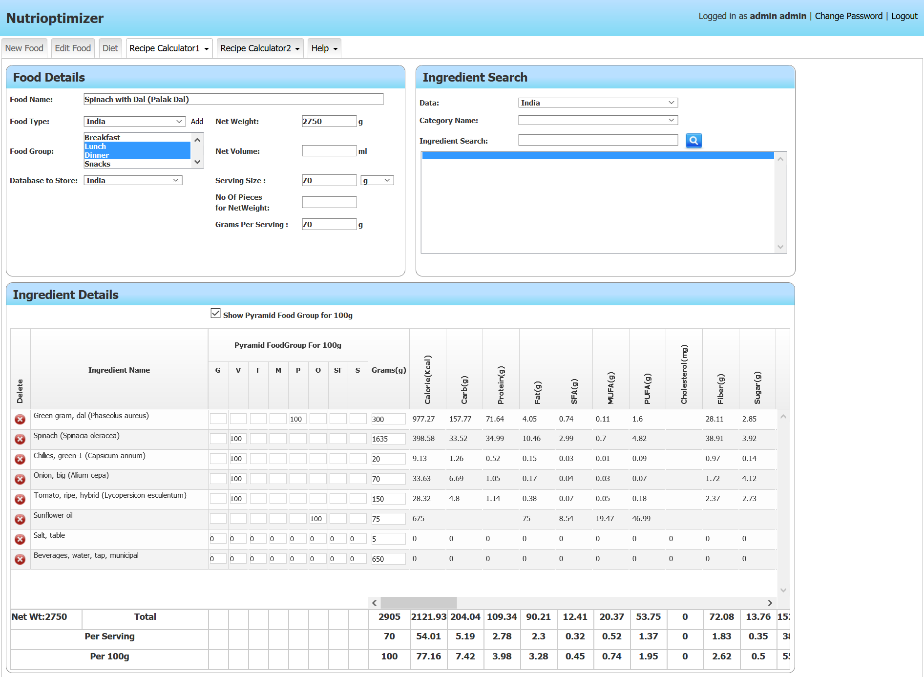 Nutrioptimizer